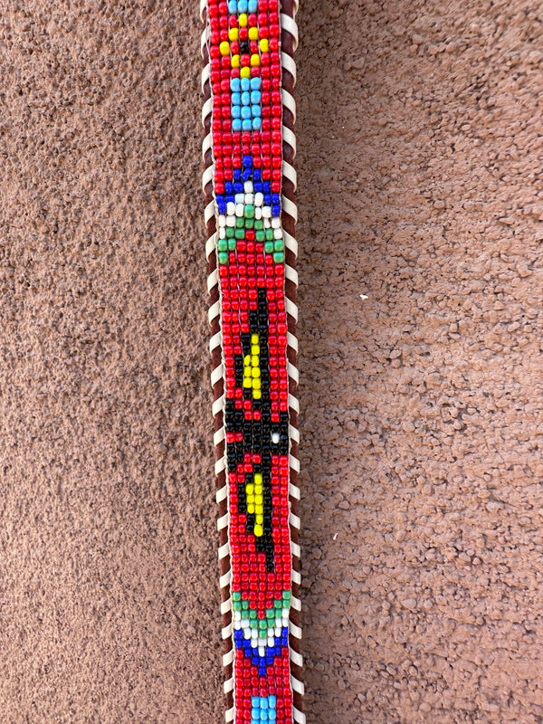 Red Beaded Thunderbird Hat Band