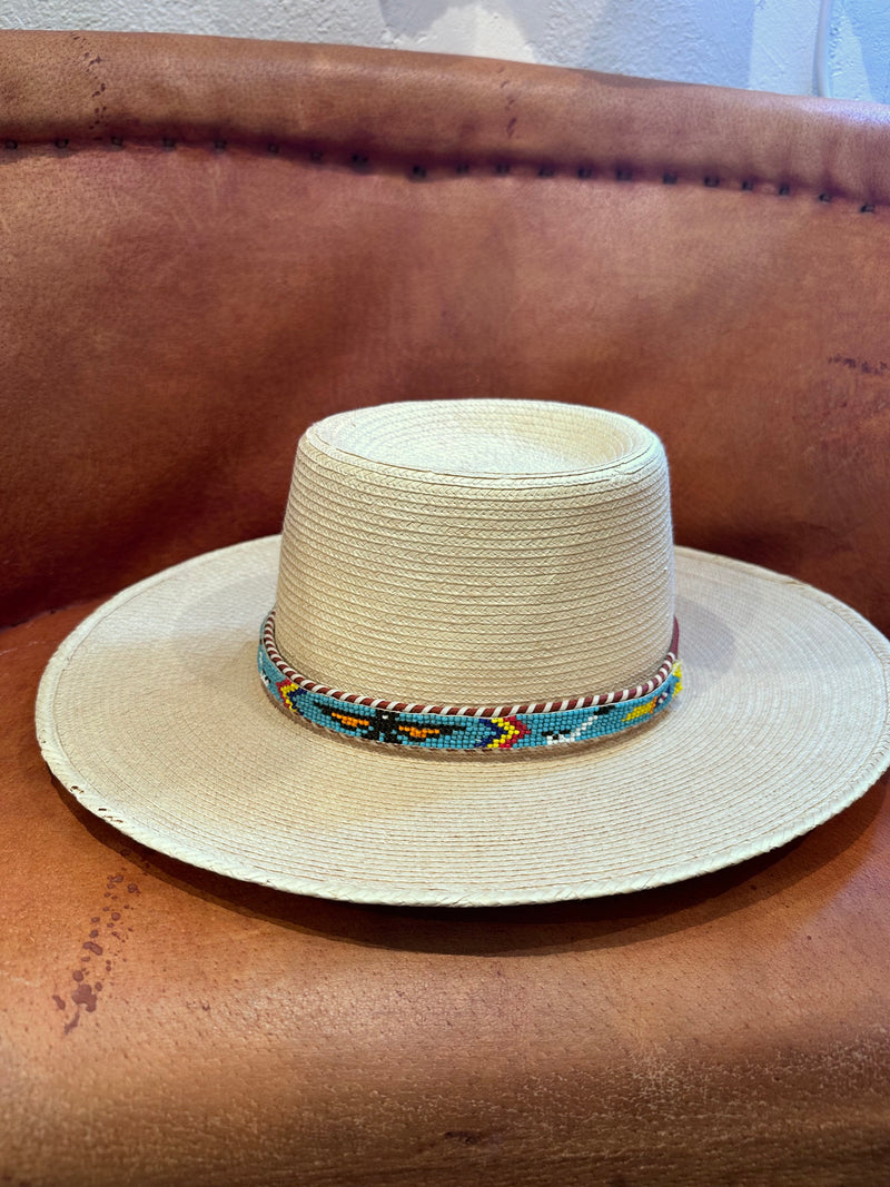 Blue Beaded Thunderbird Hatband