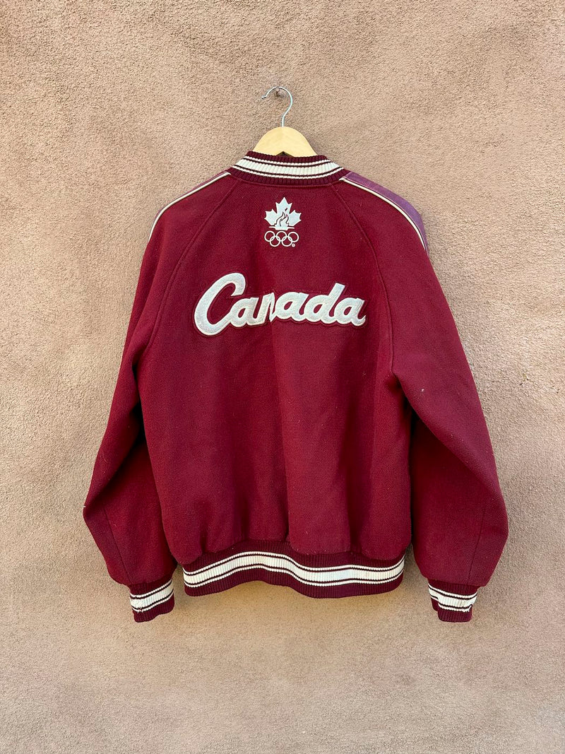 2002 Team Canada Roots Salt Lake City Olympics Letterman Jacket