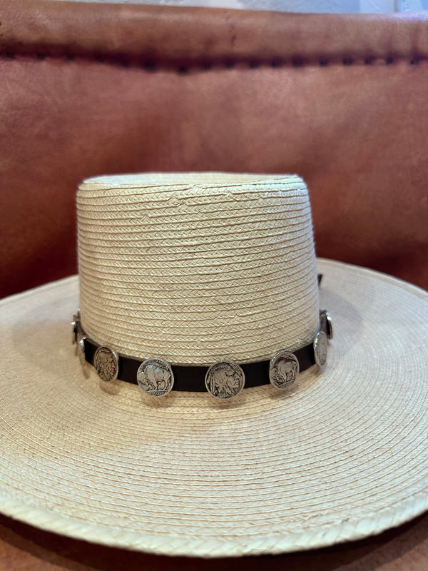 Betty Yellowhorse Hat Band with Buffalo Nickels