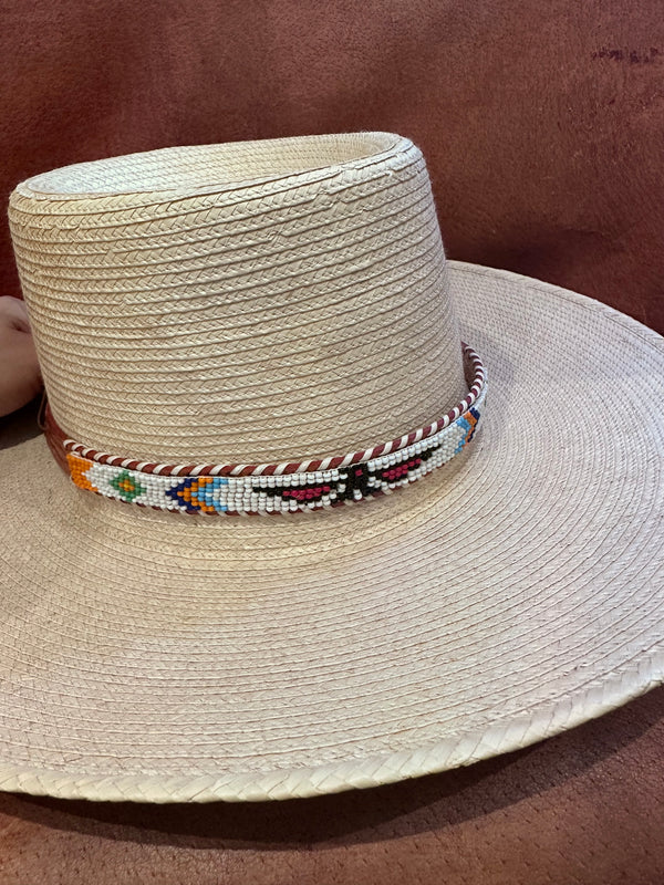 White Beaded Thunderbird Hat Band