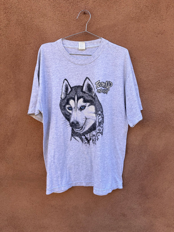 Team Up and Win Iditarod T-shirt with Huskies