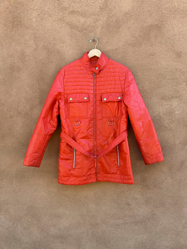 1950's Red Mod Great Sir Belted Ski Jacket