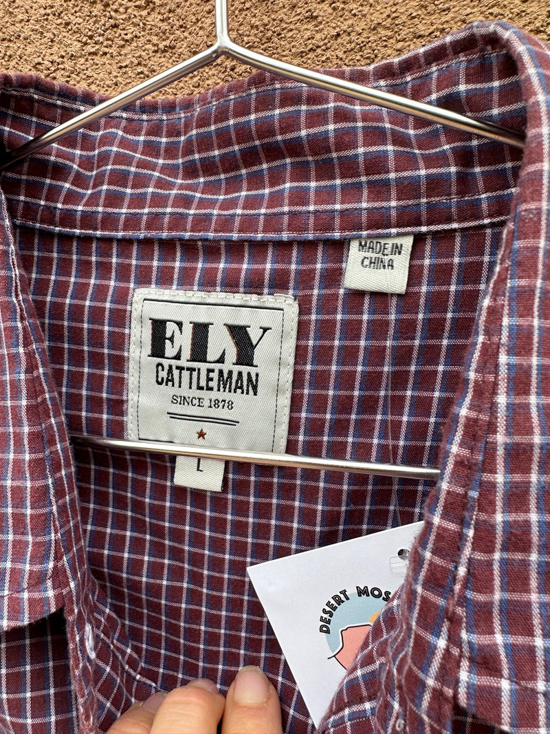 Ely Cattleman Plaid Pearl Snap Western Shirt