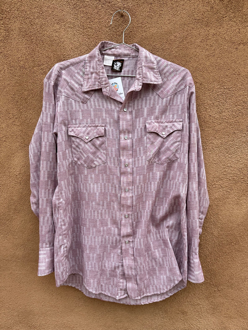 Light Pink Western Shirt with Pearl Snap Buttons by Karman