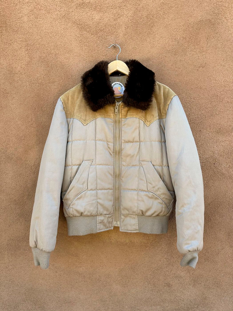 1970's Stetson Quilted Rancher Jacket with Faux Mouton Collar