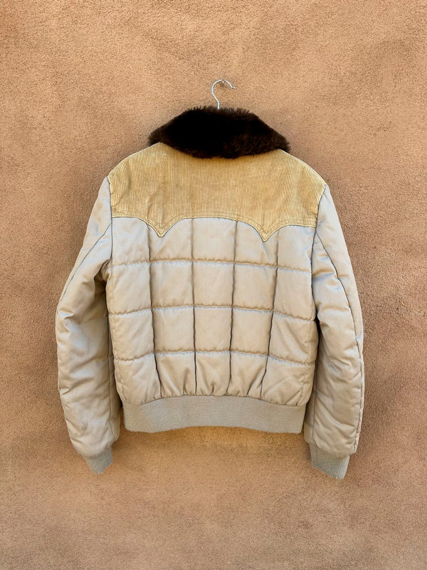 1970's Stetson Quilted Rancher Jacket with Faux Mouton Collar