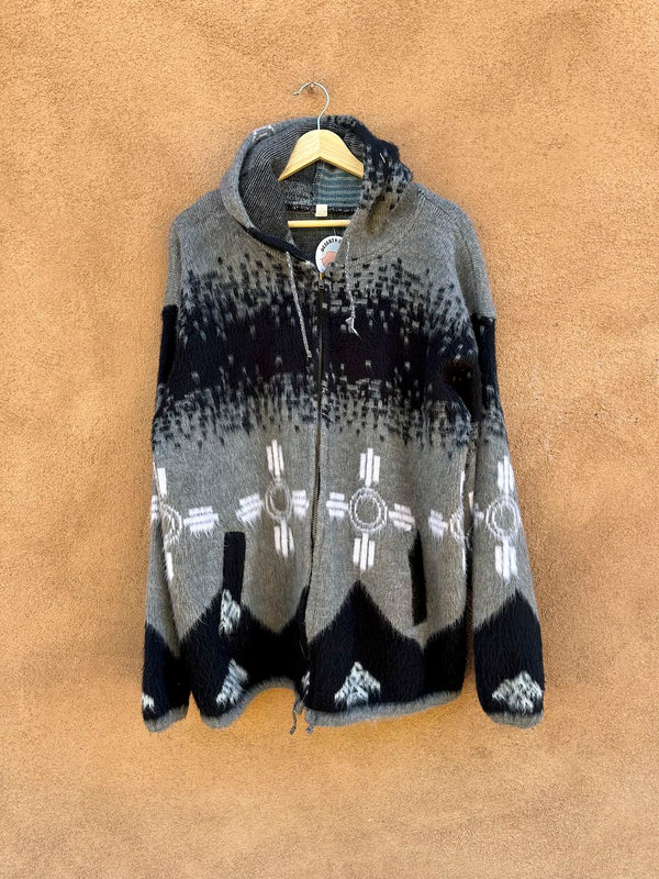 Alpaca Blend Zip Up Hoodie with Zias