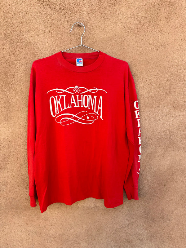 Red 1980's Oklahoma Long Sleeve T-shirt