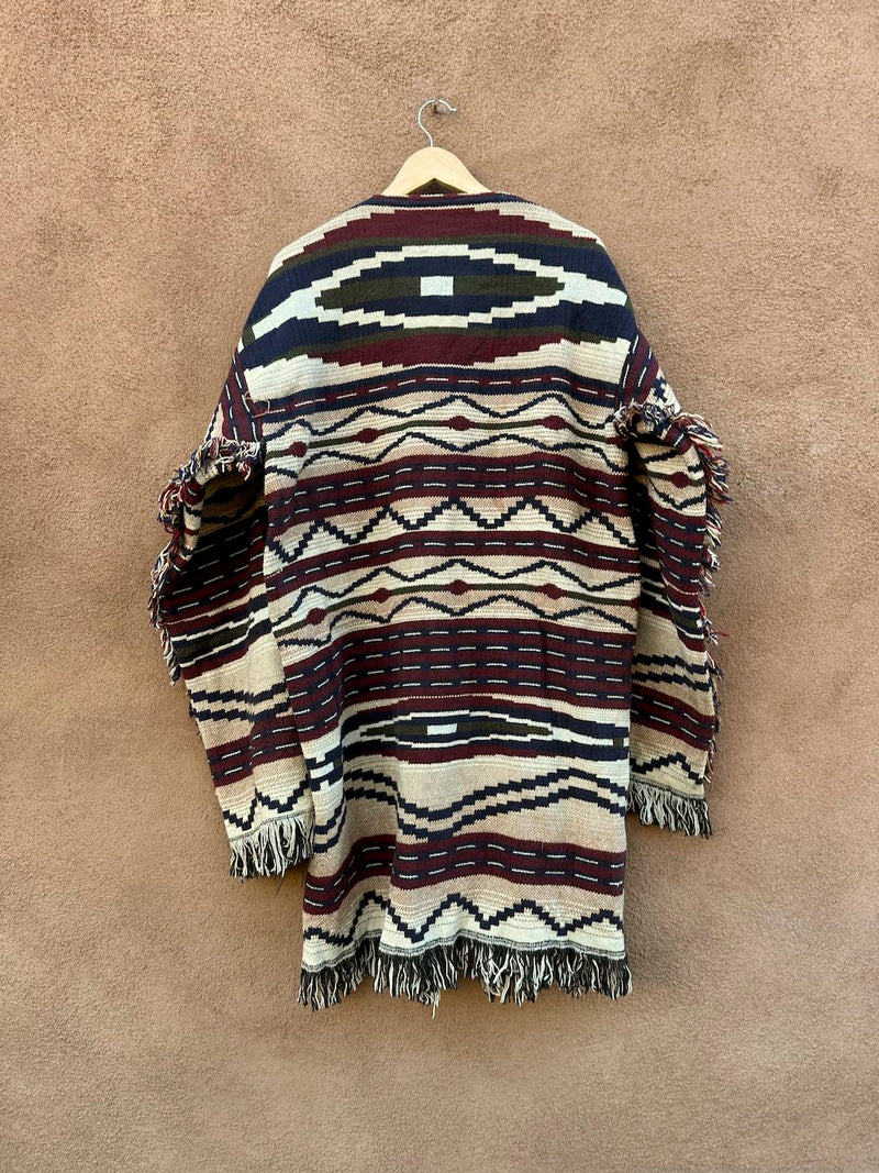 Southwest Style Fringe Long Tapestry Jacket