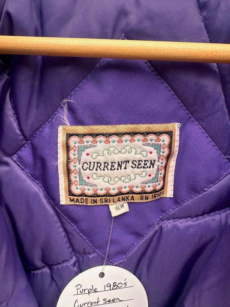 Purple 1980's Current Seen Puffer Jacket - Deadstock