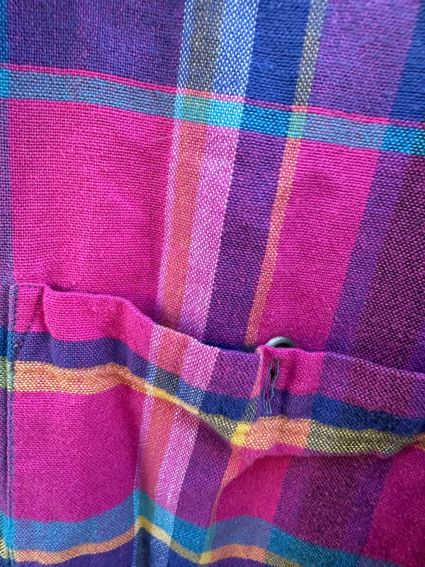 Pink Plaid Flannel Blouse