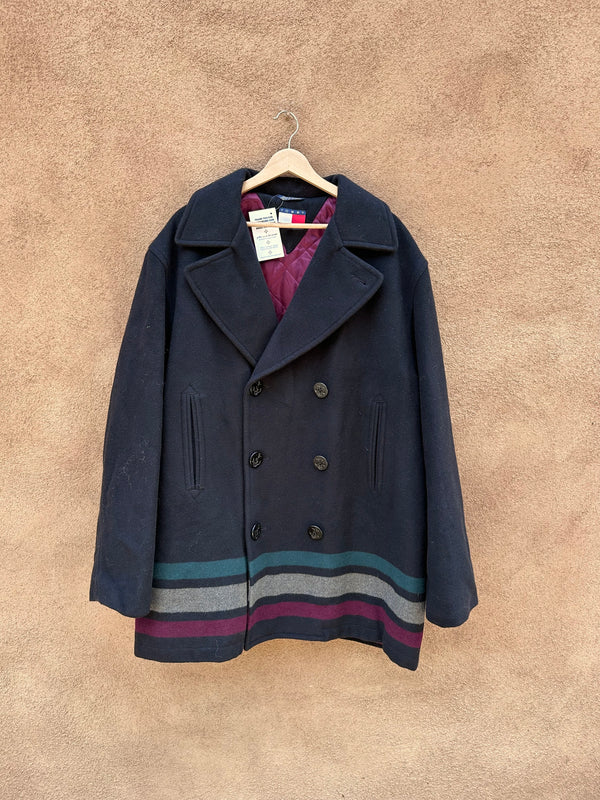 90's Satin Lined Naval Style Tommy Hilfiger Peacoat