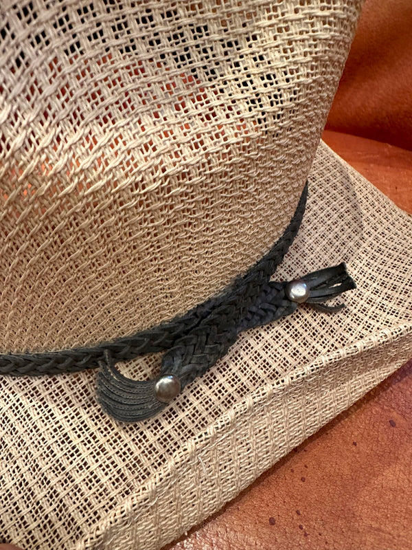 70's Straw Shaped Cowboy Hat 7 3/8
