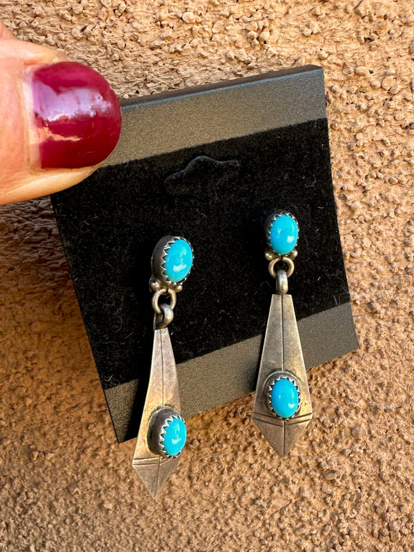 Sleeping Beauty Turquoise Drop Darts Earrings