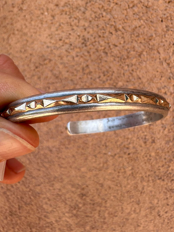 Alvin Todacheene 12K Gold & Sterling Silver Cuff