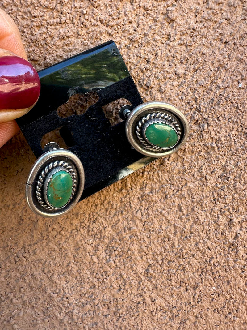Sterling Silver and Turquoise Screwbacks Earrings