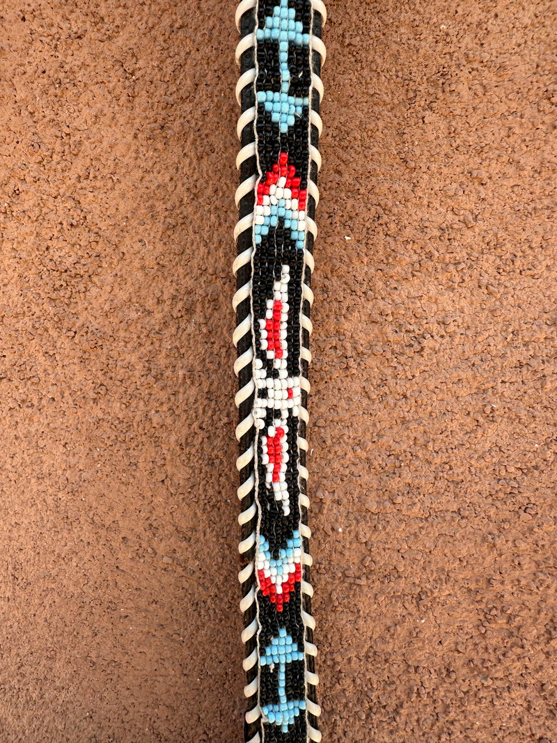 Black Beaded Thunderbird Hat Band