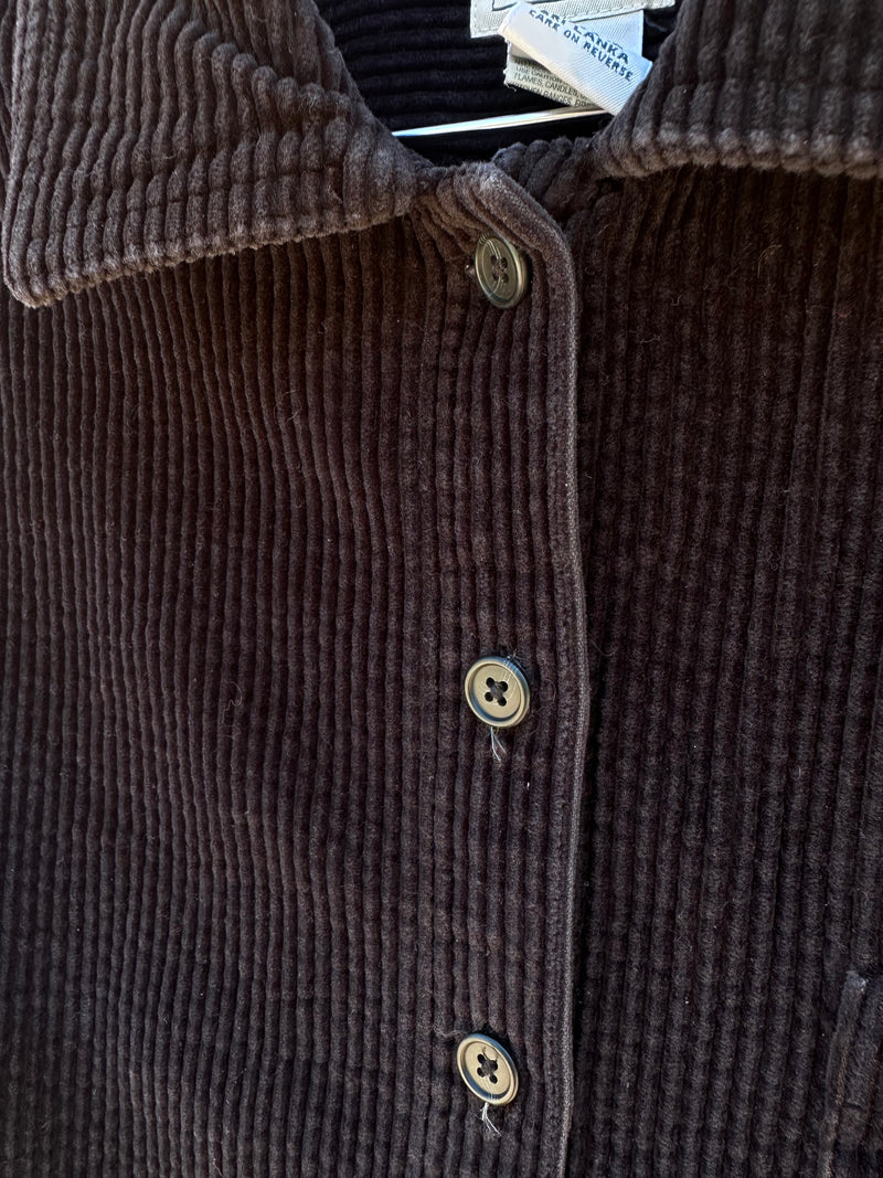 Black Corduroy L.L. Bean Blouse/Shirt Jacket