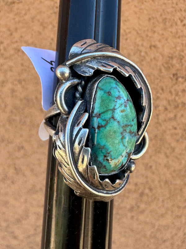 Valley Blue Turquoise Large Leaf Silver Ring