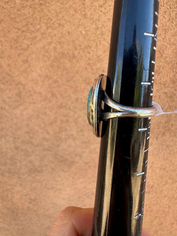 Morenci Turquoise and Silver Leaf Ring