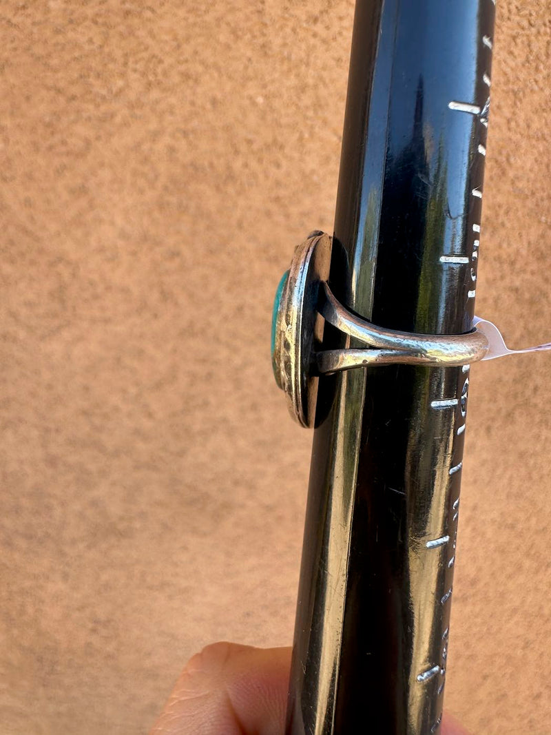 Morenci Turquoise and Silver Leaf Ring