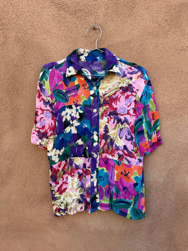 Colorful Floral Rayon Blouse