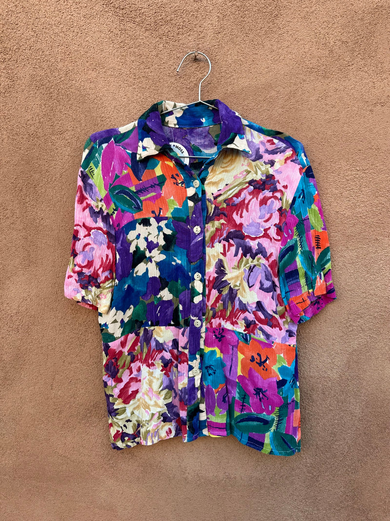 Colorful Floral Rayon Blouse