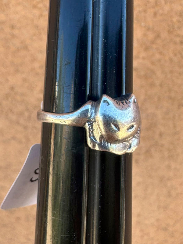 Sterling Silver Cute Kitten Ring