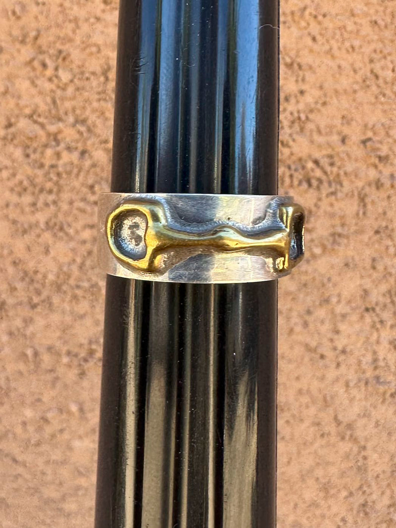 Sterling Silver Ring with Brass Bridle Bit