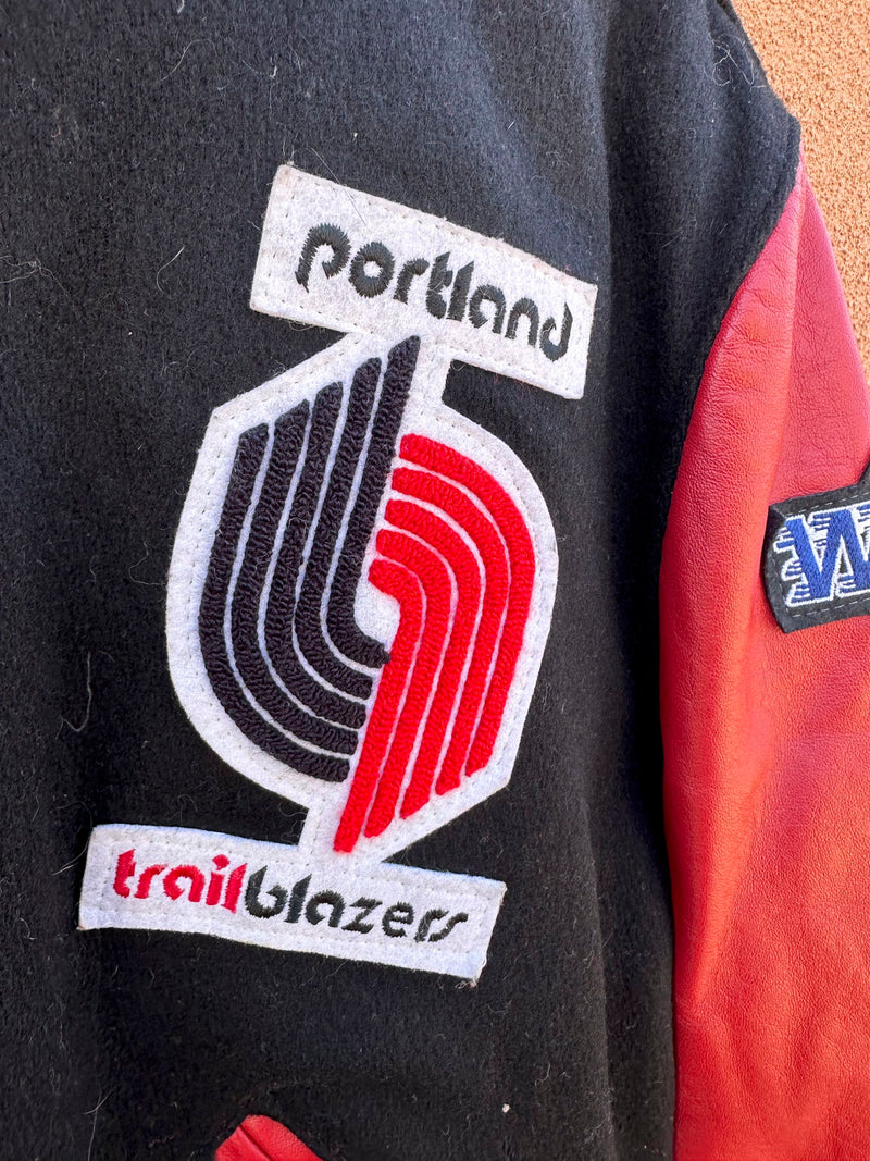 Portland Trailblazers Wool/Leather Letterman by DeLong