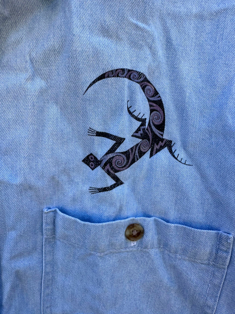 Southwestern Lizard Denim Shirt
