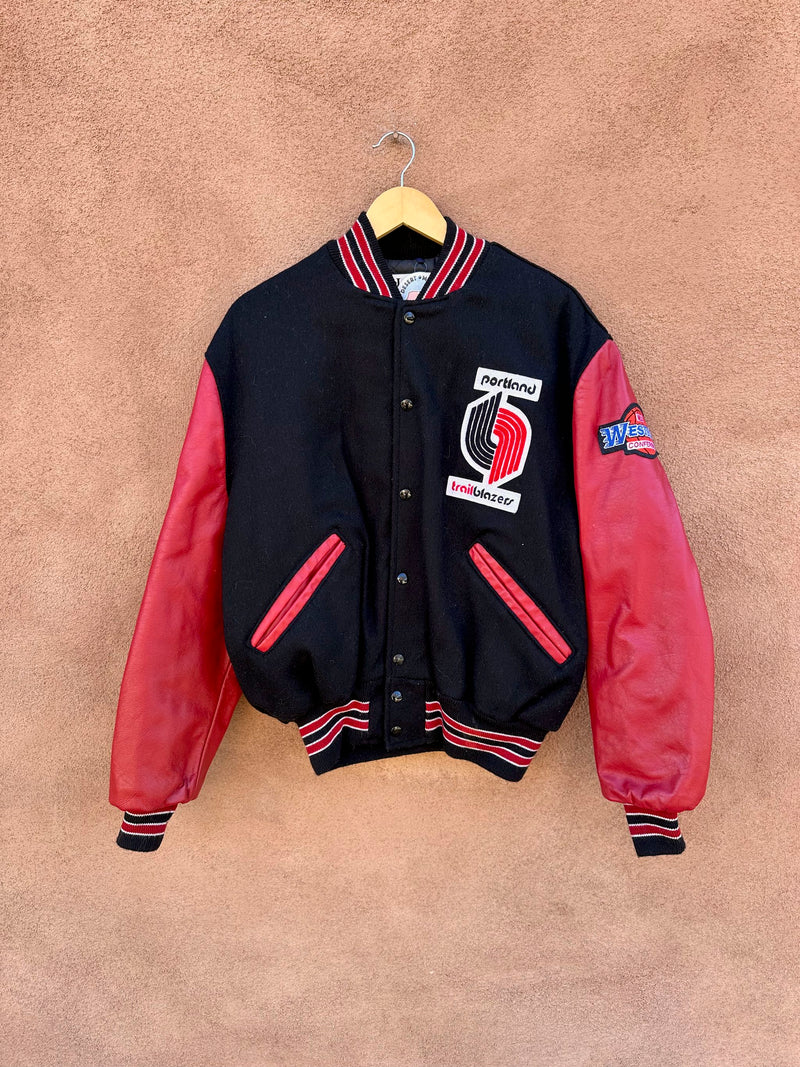 Portland Trailblazers Wool/Leather Letterman by DeLong