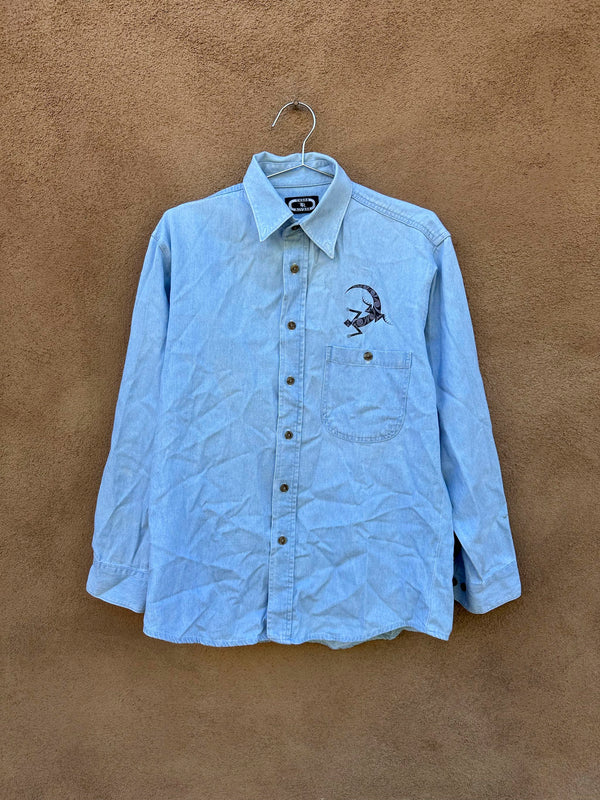 Southwestern Lizard Denim Shirt
