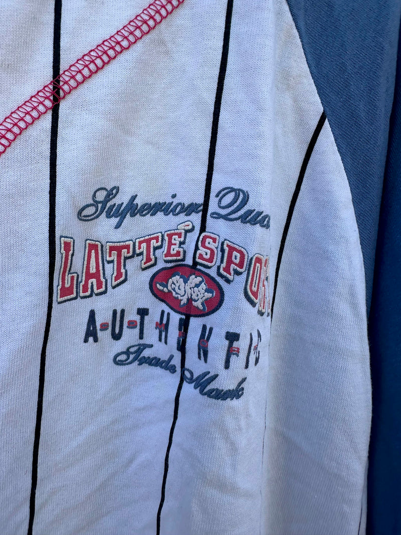 Latte Sport Pinstripe Baseball Style Top