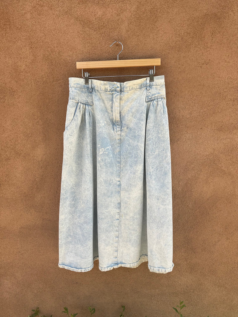 80's Bonjour Acid Wash Denim Skirt - 14/16
