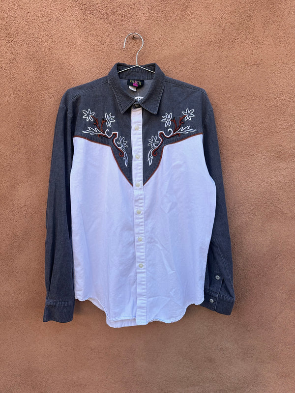 Embroidered Western Shirt by Wildfire - 90's