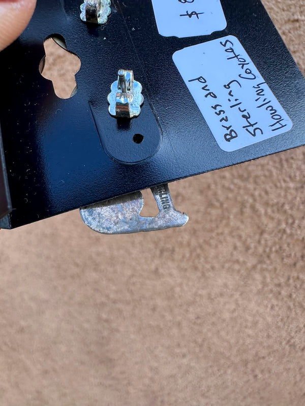 Brass and Sterling Silver Howling Coyotes Earrings