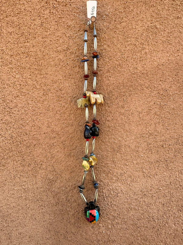 Rare Heshi Fetish Sterling Silver Necklace