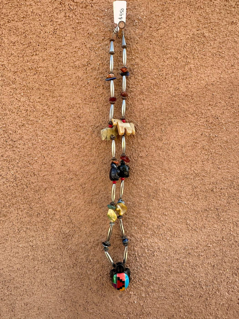 Rare Heshi Fetish Sterling Silver Necklace