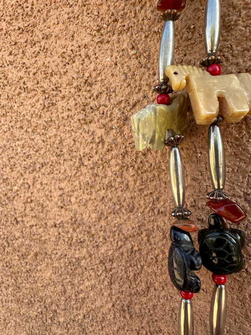 Rare Heshi Fetish Sterling Silver Necklace