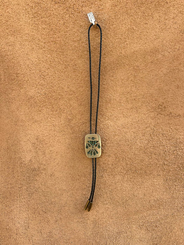 Thunderbird Bolo Tie with Turquoise Flake