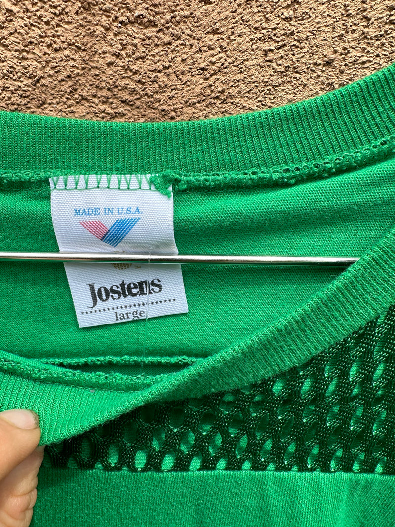 80's Boston Celtics Tee w/ Mesh Shoulders/Yoke