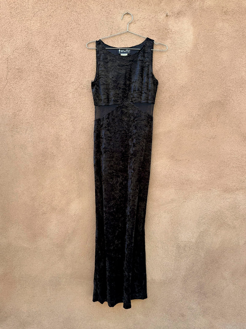 80's Velour Dress with Sheer Midsection by All That Jazz