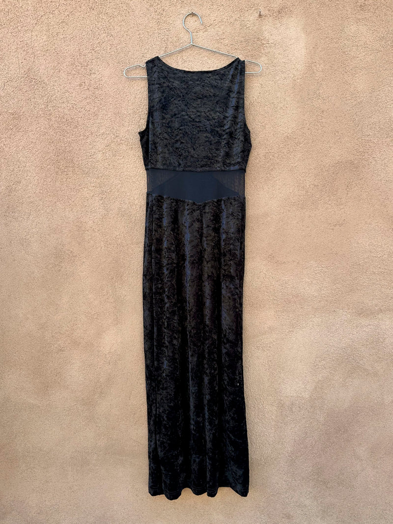 80's Velour Dress with Sheer Midsection by All That Jazz