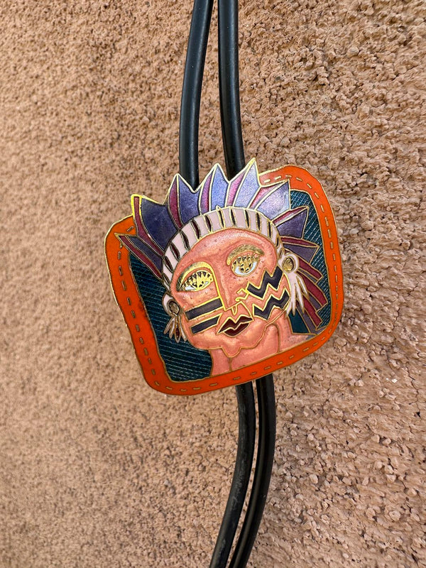 1987 Artwear Santa Fe Deco War Bonnet Bolo Tie