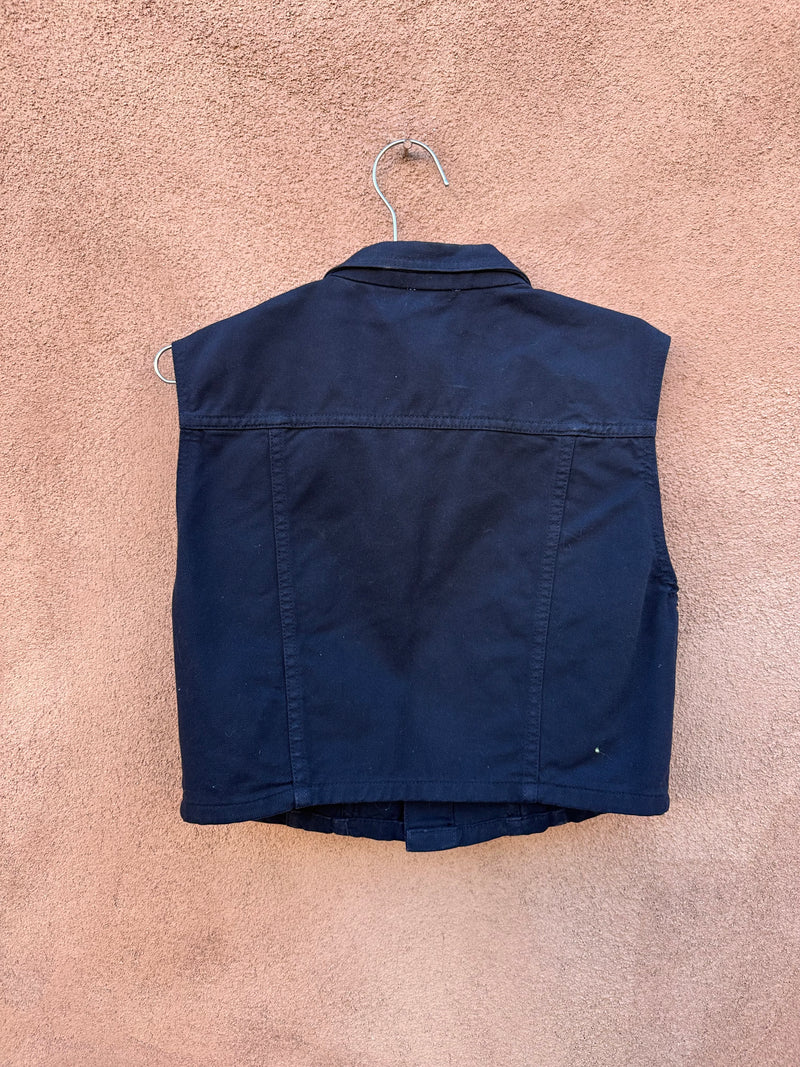 Cropped Black Denim Vest "Cotton Fashion"