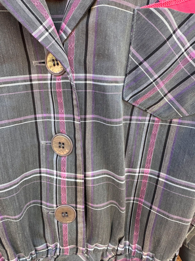 1960's Hal Hardin Plaid Belted Dress