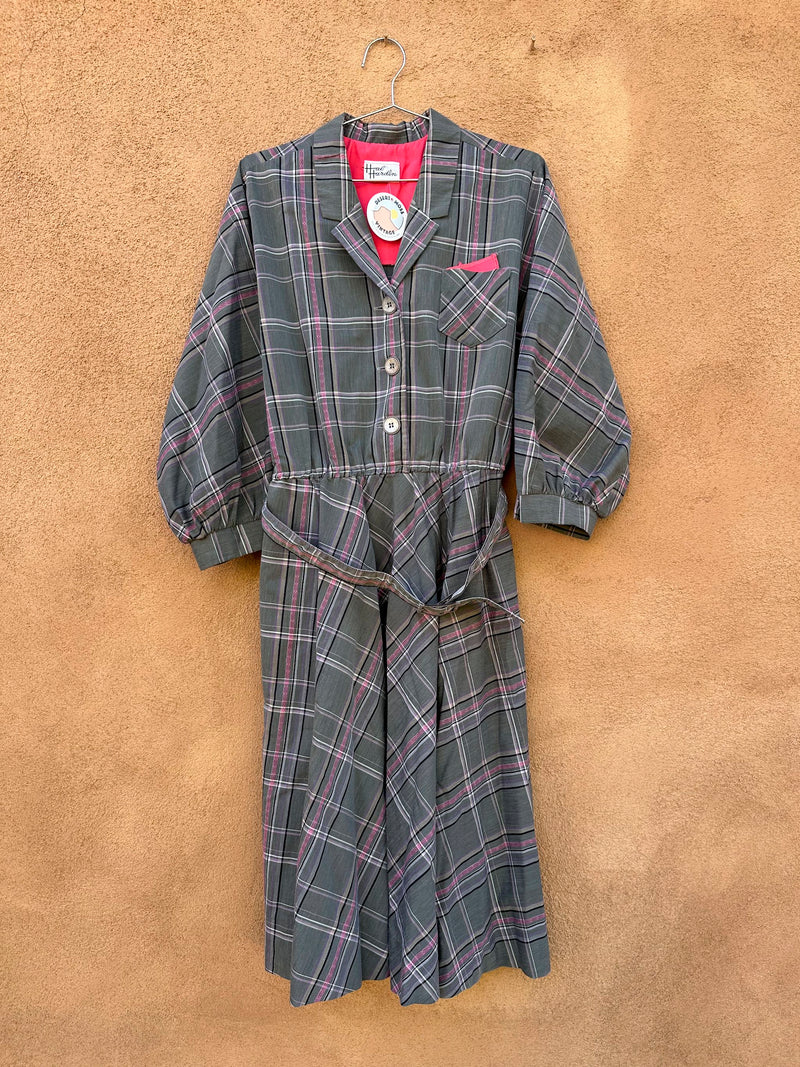 1960's Hal Hardin Plaid Belted Dress