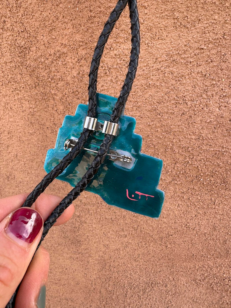 1980's Western Deco Pueblo Bolo Tie